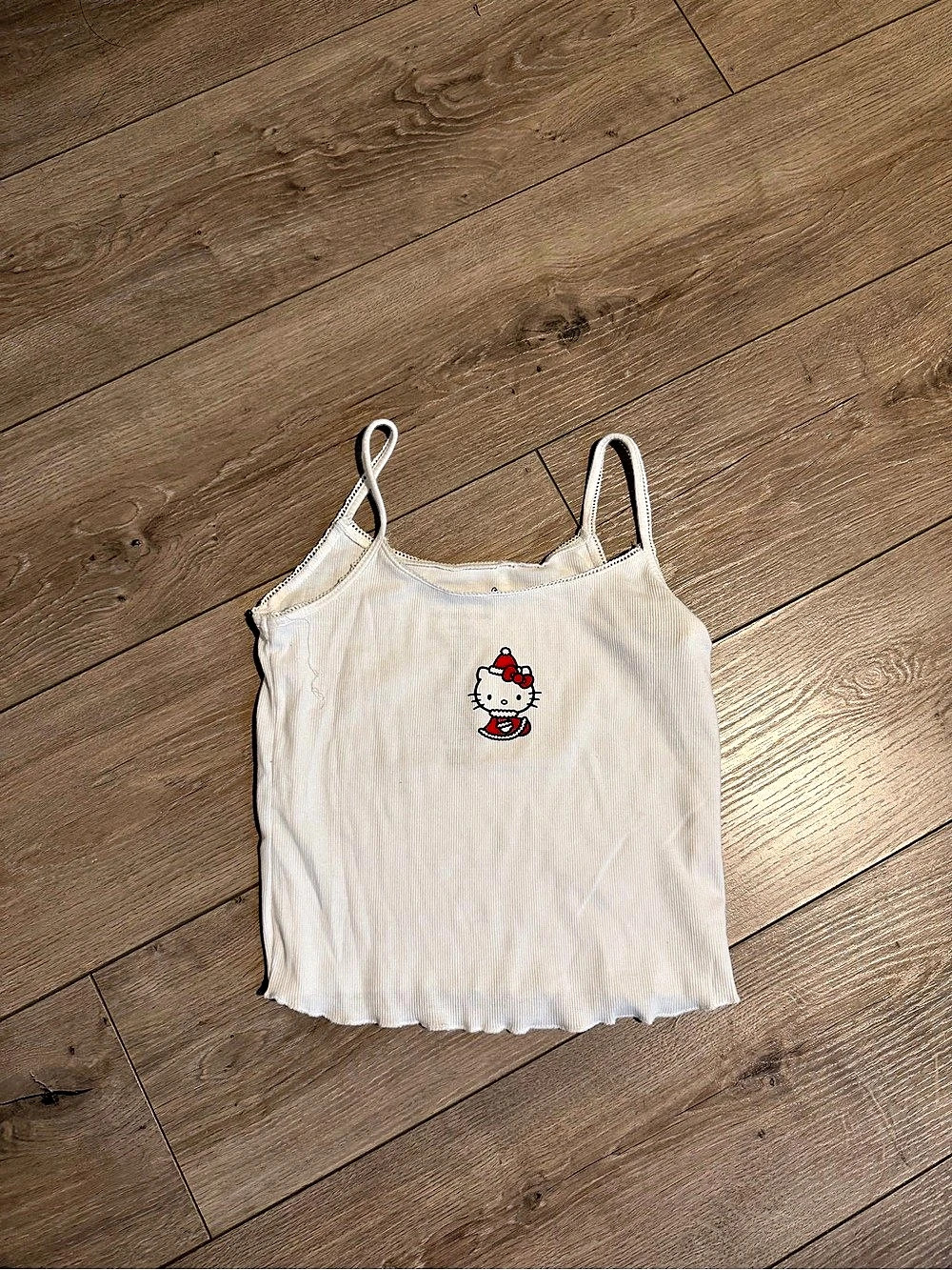 Aeropostale Hello Kitty and Friends Sanrio Ribbed Tank Top White